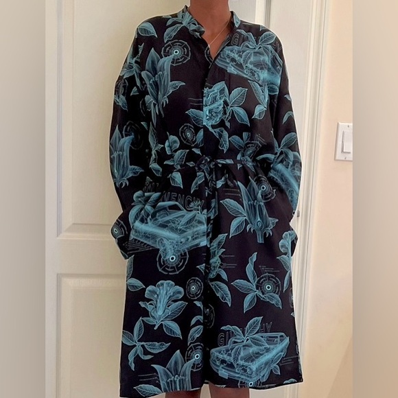 Authentic Givenchy Floral Schematic Print Shirt Dress - Picture 8 of 9